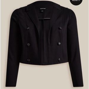 Torrid Lightweight Ponte Crop Military Blazer 2